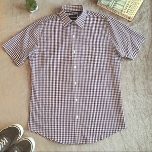 Van Heusen Classic Fit Checked Button Up Shirt Men's Small